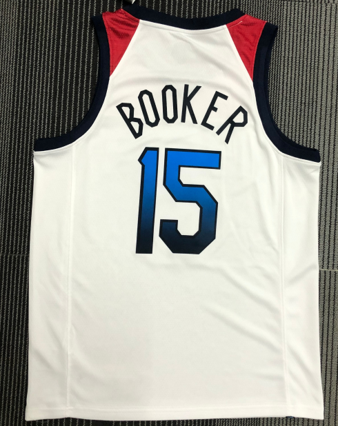 Men's USA Basketball Devin Booker #15 Nike White 2021 Tokyo Olympics Jersey