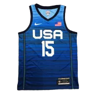 Men's USA Basketball Devin Booker #15 Nike Navy 2021 Tokyo Olympics Jersey - thejerseys