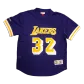 Men's Los Angeles Lakers Earvin Johnson #32 Mitchell&Ness Purple Name And Number Mesh Top - thejerseys