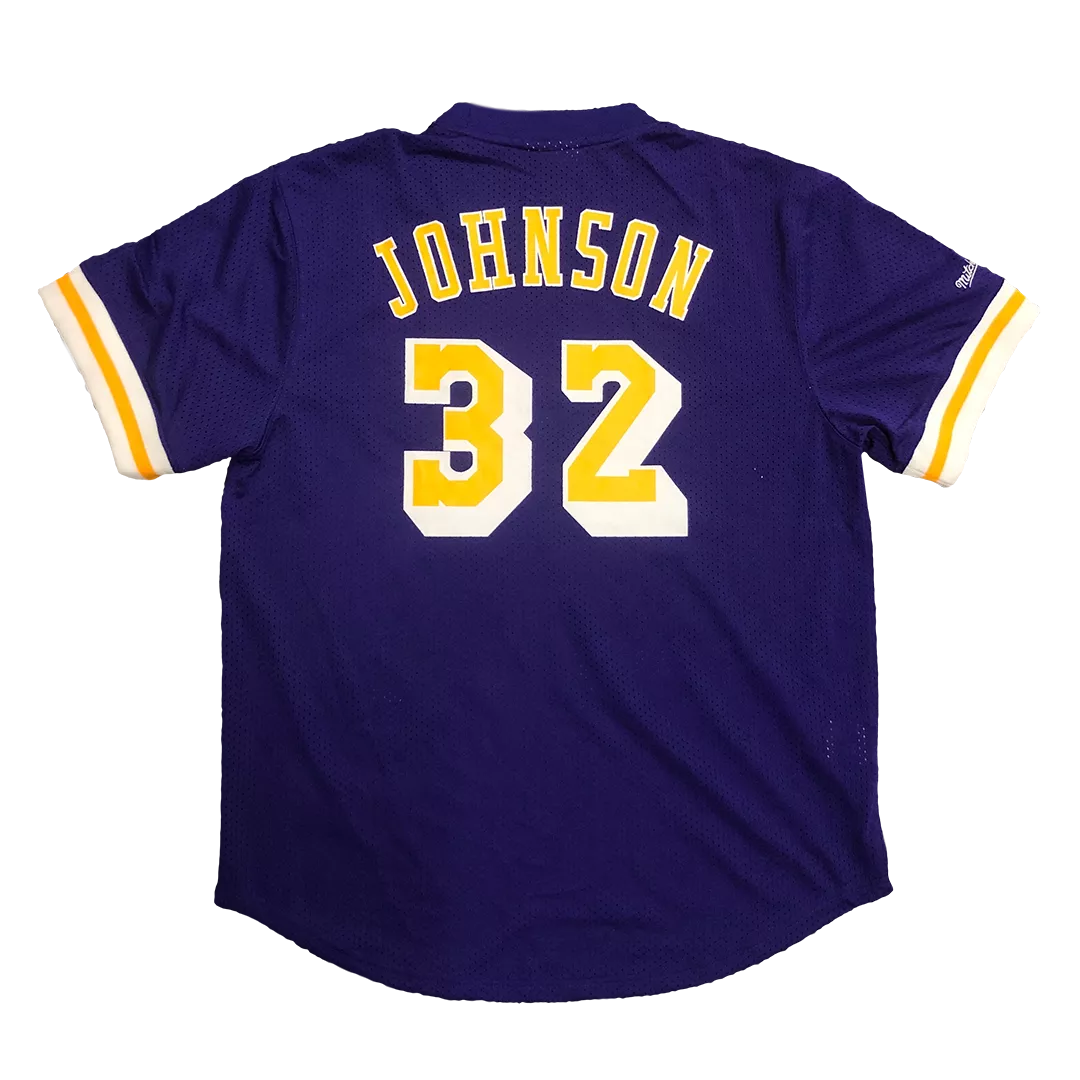Men's Los Angeles Lakers Earvin Johnson #32 Purple Hardwood Classics Jersey - thejerseys
