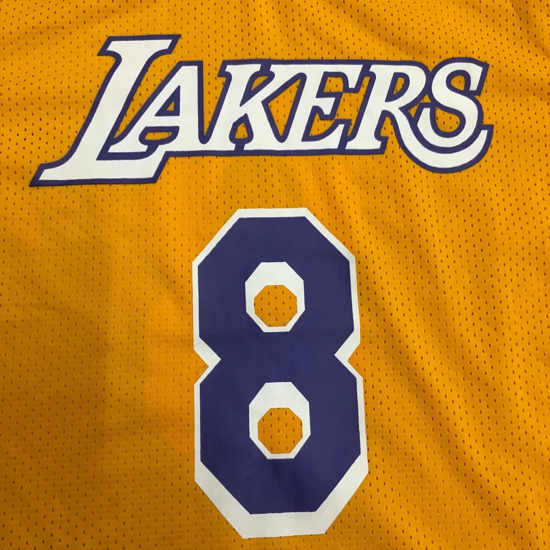 Men's Los Angeles Lakers Kobe Bryant #8 Yellow Hardwood Classics Jersey - thejerseys