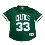 Men's Boston Celtics Larry Bird #33 Mitchell&Ness Green Name And Number Mesh Top