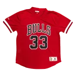 Men's Chicago Bulls Scottie Pippen #33 Mitchell&Ness Red Name And Number Mesh Top - thejerseys