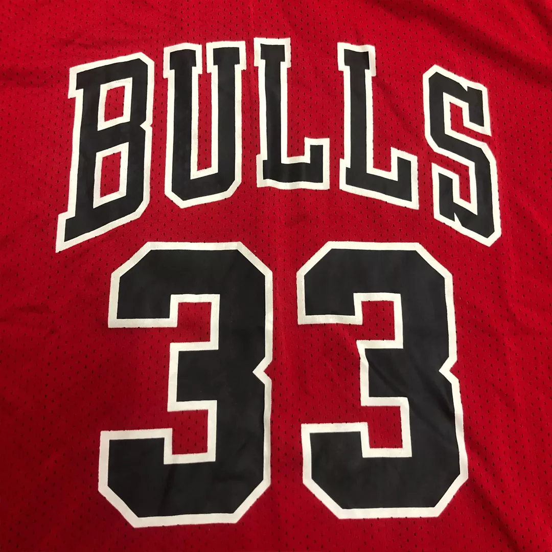 Men's Chicago Bulls Scottie Pippen #33 Red Hardwood Classics Jersey - thejerseys