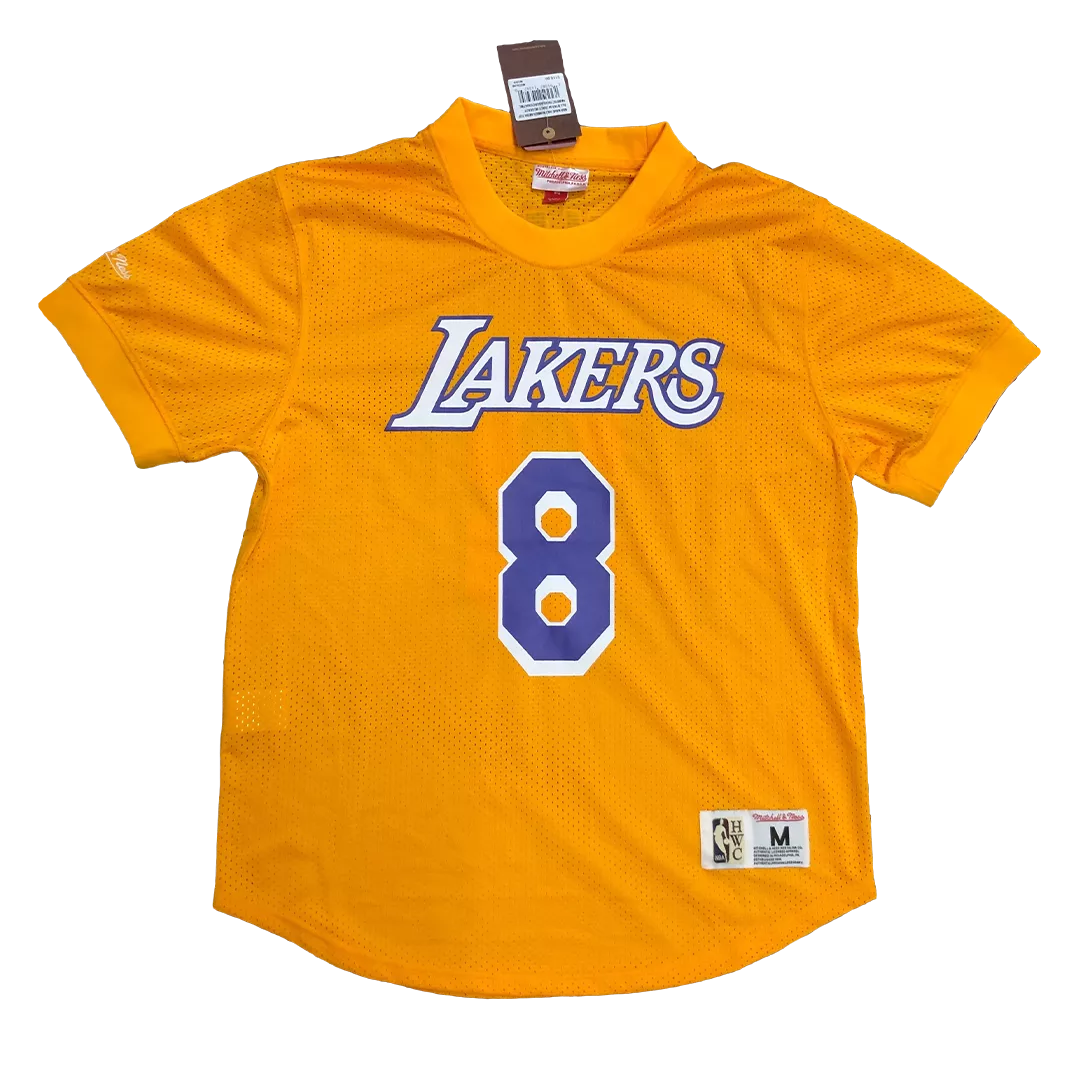 Men's Los Angeles Lakers Kobe Bryant #8 Yellow Hardwood Classics Jersey