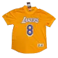 Men's Los Angeles Lakers Kobe Bryant #8 Mitchell&Ness Yellow Name And Number Mesh Top - thejerseys