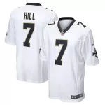 Men New Orleans Saints HILL #7 Nike White Game Jersey - thejerseys