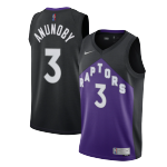Men's Toronto Raptors OG Anunoby #3 Nike Black&Purple 2021 Swingman NBA Jersey - Earned Edition