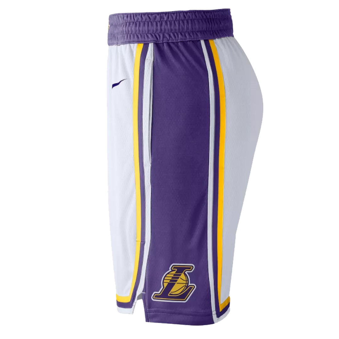 Men's Los Angeles Lakers White Basketball Shorts 2019/20 - Association Edition - thejerseys