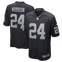 Men Las Vegas Raiders WOODSON #24 Nike Black Game Jersey - thejerseys