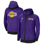 Men's Los Angeles Lakers Nike Purple Authentic Showtime Performance Full-Zip Hoodie Jacket - thejerseys