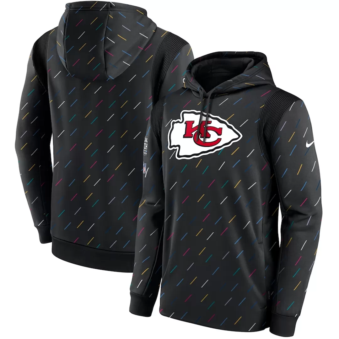 Nike Kansas City Chiefs Black 2020 Salute to Service Sideline Performance Pullover Hoodie Size: Large