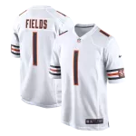 Men's Chicago Bears FIELDS #1 Nike White Player Game Jersey - thejerseys