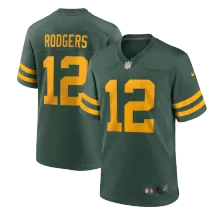 Men Green Bay Packers Aaron Rodgers #12 Nike Green Game Jersey - thejerseys