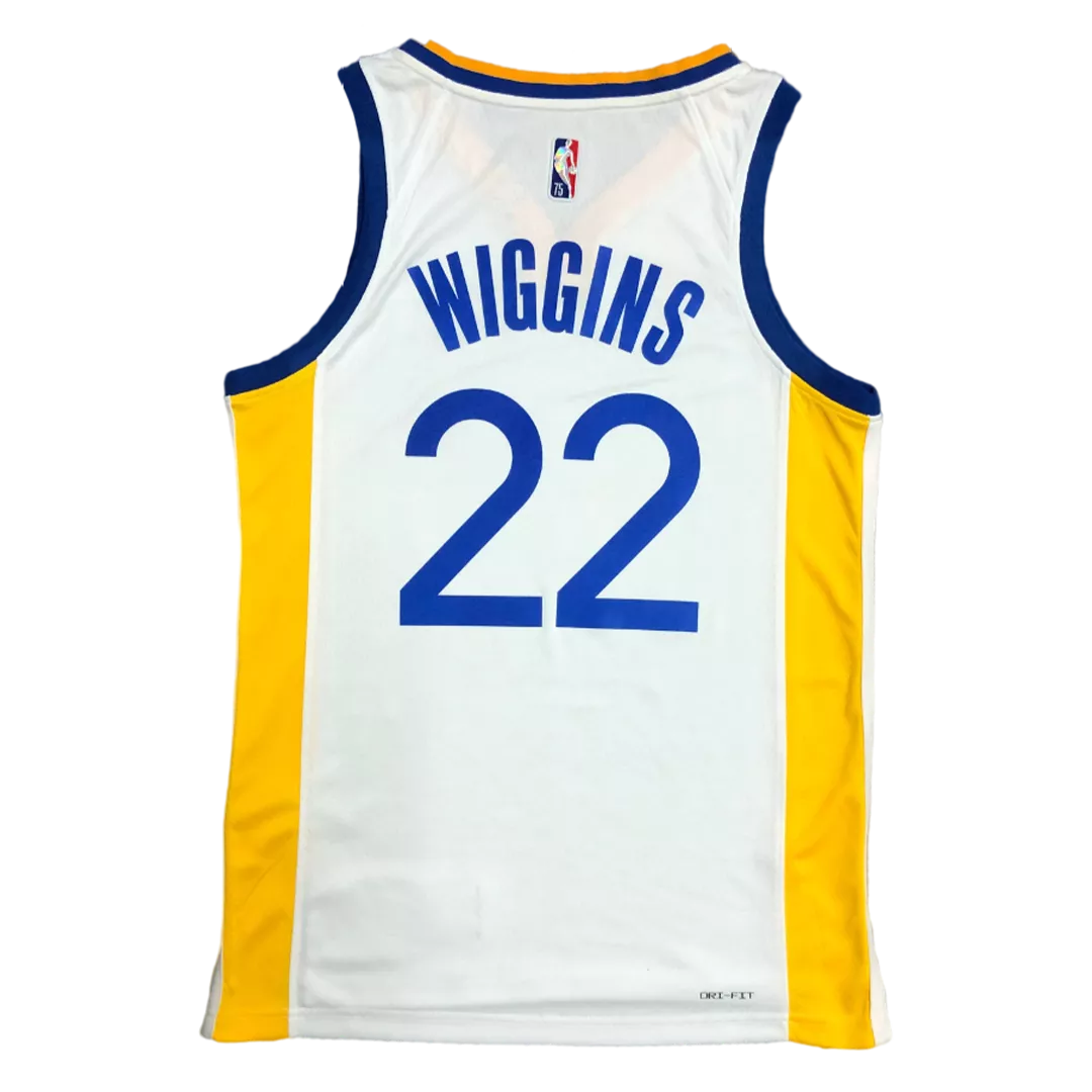 Men's Golden State Warriors Andrew Wiggins #22 White Diamond Swingman Jersey - Association Edition - thejerseys