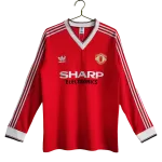 Manchester United Home Retro Long Sleeve Soccer Jersey 1983 - thejerseys