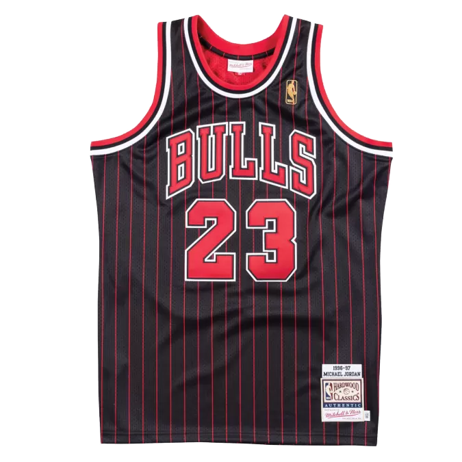 Men's Chicago Bulls Michael Jordan #23 Black Hardwood Classics Swingman Jersey 1996/97 - thejerseys