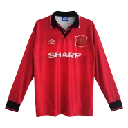 Manchester United Home Retro Long Sleeve Soccer Jersey 1994/96 - thejerseys