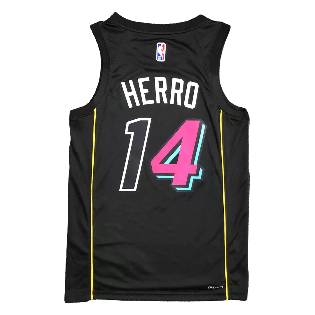 Men's Miami Heat Tyler Herro #14 Black Swingman Jersey 2021/22 - City Edition - thejerseys