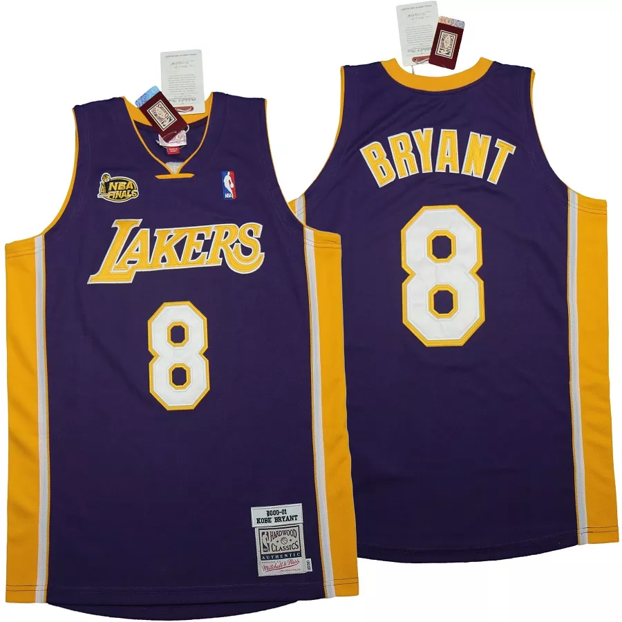 Men's Los Angeles Lakers Kobe Bryant #8 Purple Hardwood Classics Jersey 2000/01 - thejerseys