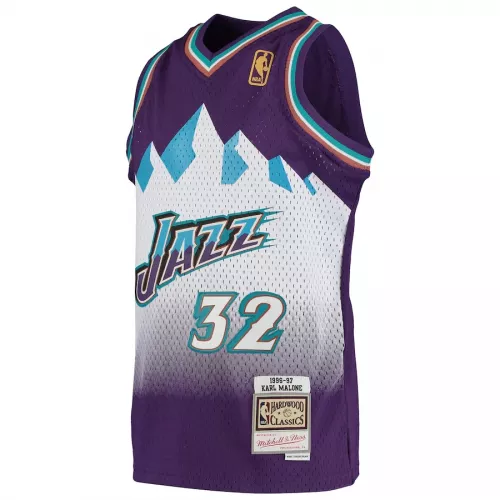Men's Utah Jazz Karl Malone #32 Purple Hardwood Classics Jersey 1991/92 - thejerseys