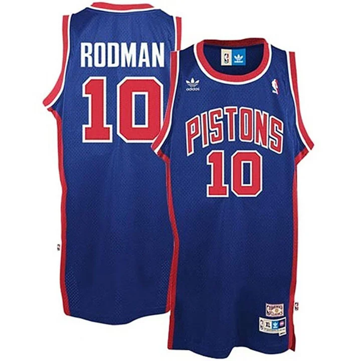 Men's Detroit Pistons Dennis Rodman No.10 Black Swingman Jersey