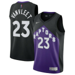 Men's Toronto Raptors Fred VanVleet #23 Nike Black&Purple 2021 Swingman NBA Jersey - Earned Edition