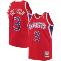 Men's Philadelphia 76ers Iverson #3 Mitchell & Ness Red Swingman NBA Jersey - Classic Edition - thejerseys