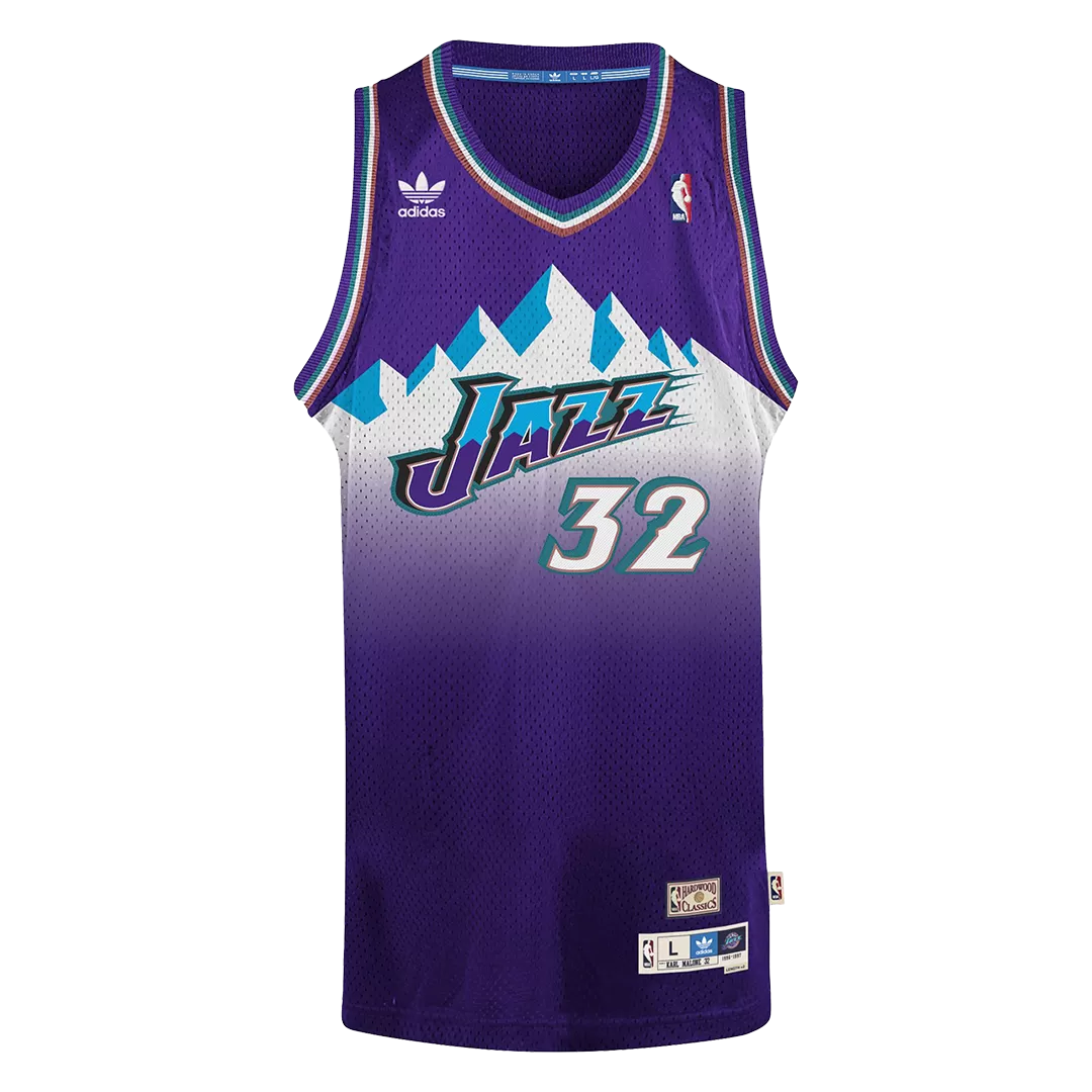 Men 32 Karl Malone Jersey Blue Utah Jazz Jersey Swingman Hardwood Classics