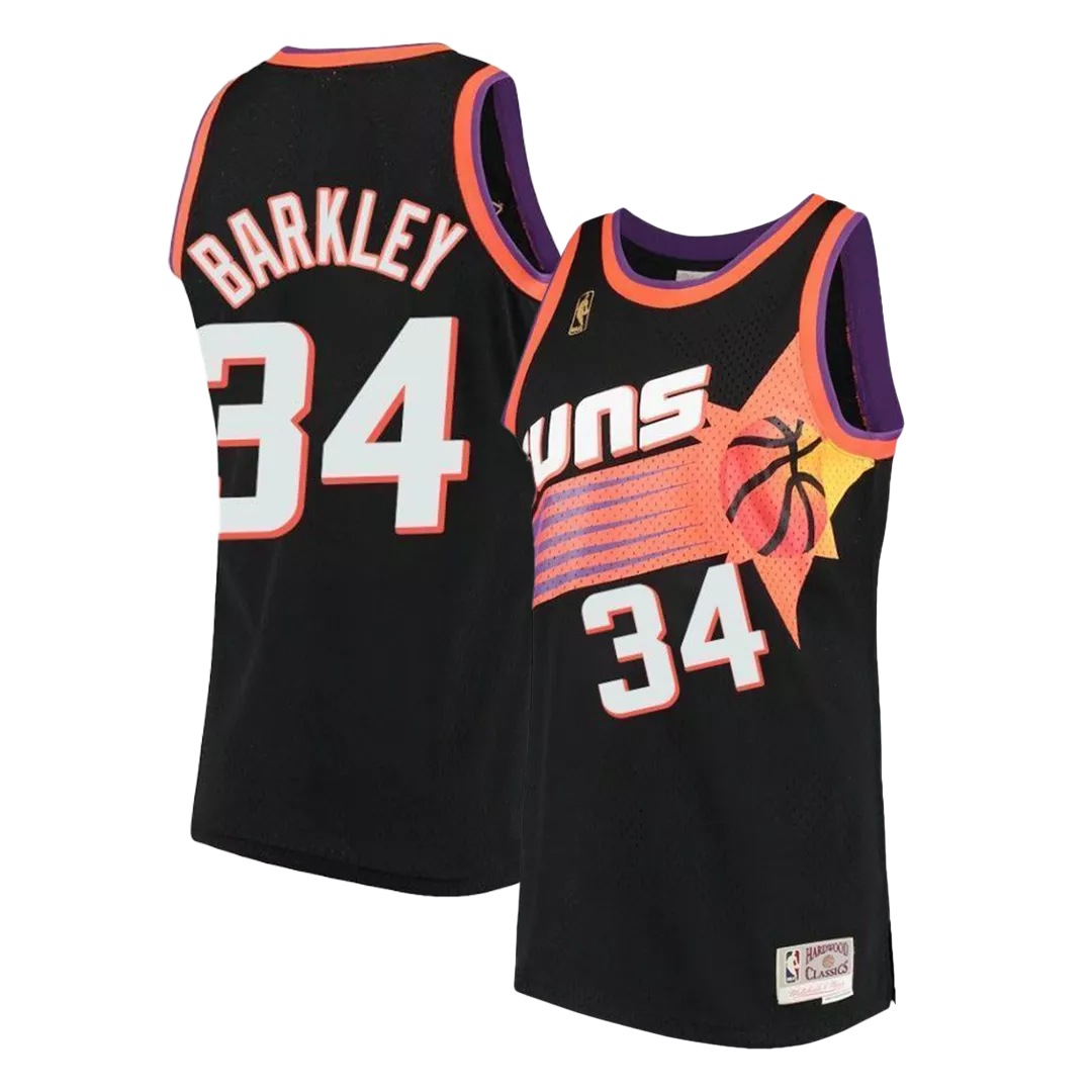 Men's Phoenix Suns Charles Barkley #34 Black Hardwood Classics Jersey 1992/93 - thejerseys