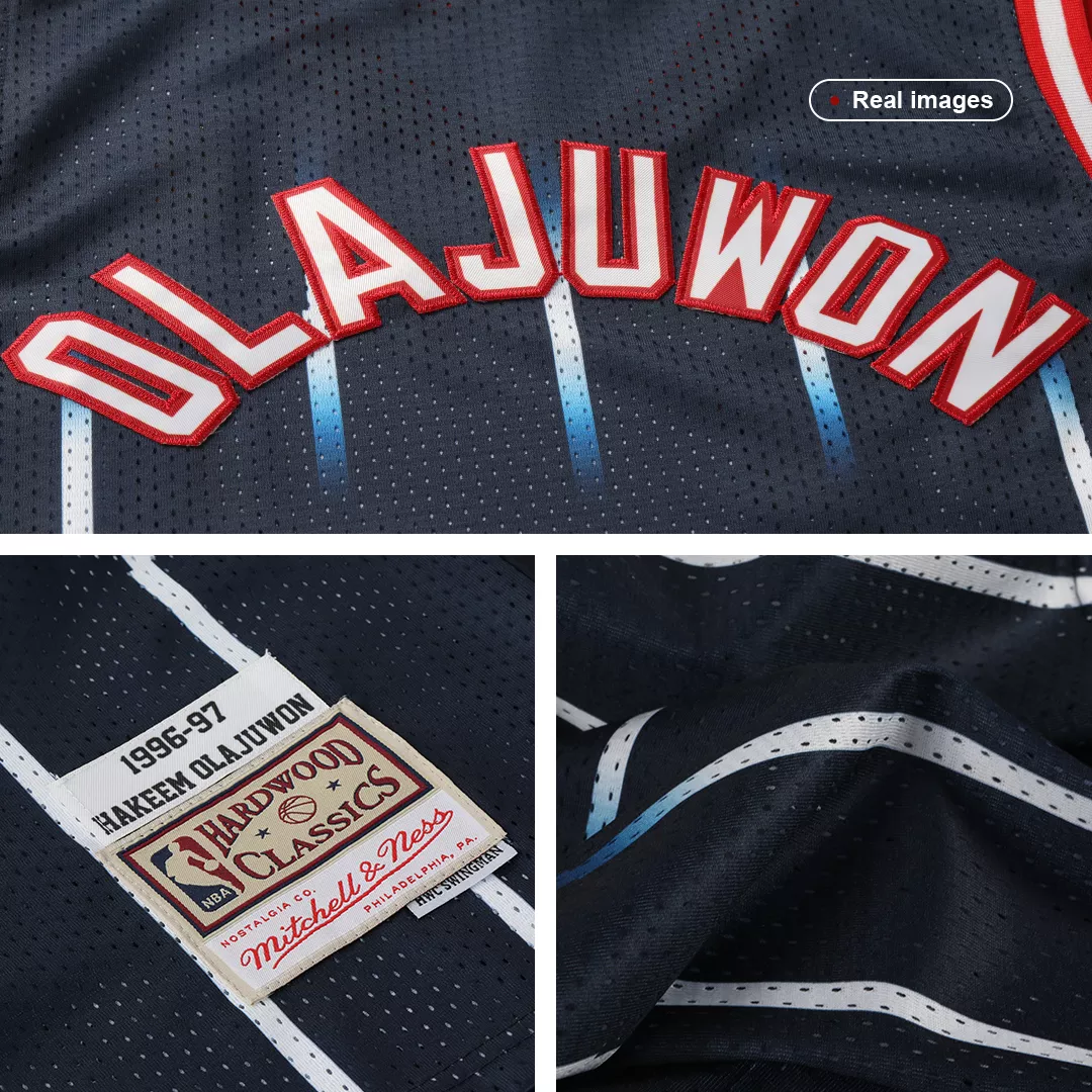 Men's Houston Rockets Hakeem Olajuwon #34 Navy Hardwood Classics Jersey - thejerseys