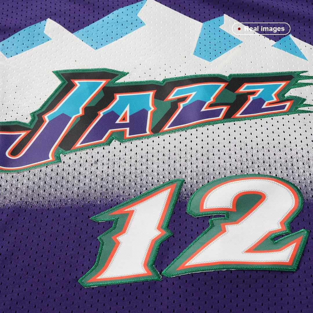 Men's Utah Jazz John Stockton #12 Purple Hardwood Classics Jersey 1996/97 - thejerseys