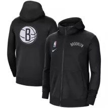 Men's Brooklyn Nets Nike Black Authentic Showtime Performance Full-Zip Hoodie Jacket - thejerseys