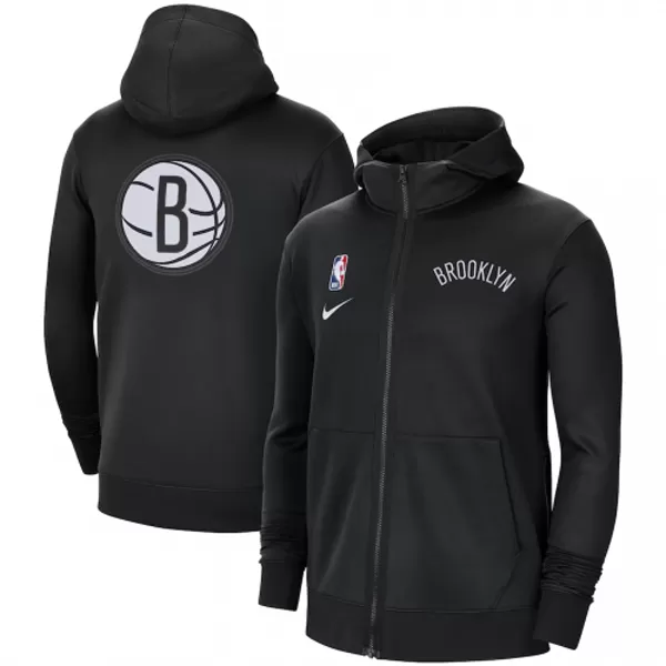 Men's Brooklyn Nets Black Hoodie Jacket - thejerseys