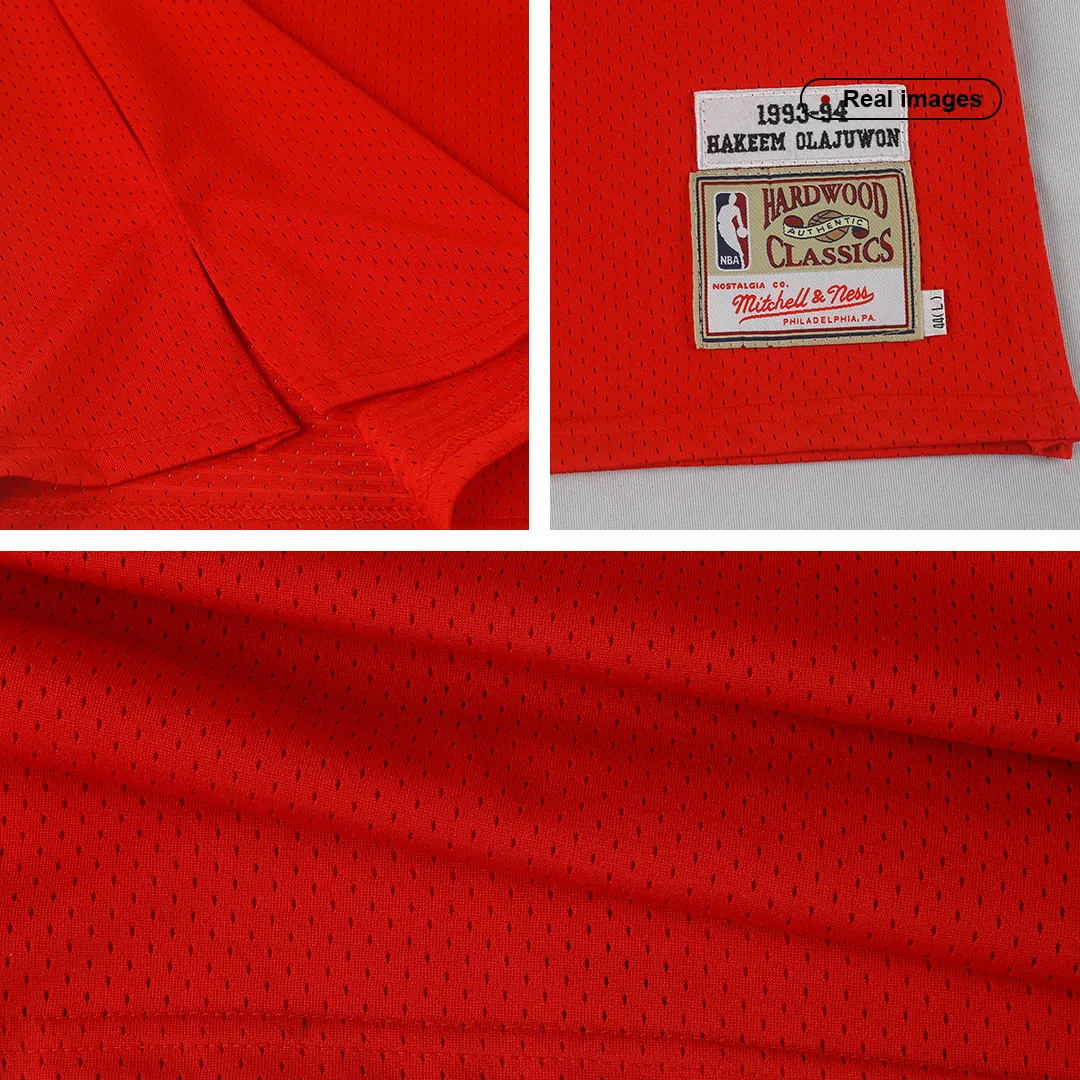 Men's Houston Rockets Hakeem Olajuwon #34 Red Hardwood Classics Jersey 1993/94 - thejerseys