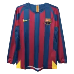 Barcelona Home Retro Long Sleeve Soccer Jersey 2005/06 - thejerseys