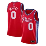 Men's Philadelphia 76ers Tyrese Maxey #0 Red Swingman Jersey - Icon Edition - thejerseys