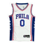 Men's Philadelphia 76ers Tyrese Maxey #0 White Swingman Jersey 2021/22 - Icon Edition - thejerseys