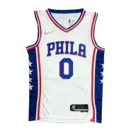 Men's Philadelphia 76ers Tyrese Maxey #0 White 2021/22 Swingman Jersey - Icon Edition - thejerseys