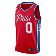 Men's  Philadelphia 76ers Tyrese Maxey #0 Red Swingman Jersey - Icon Edition - thejerseys