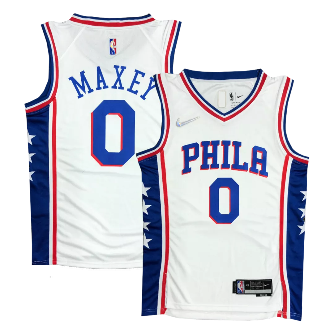 Men's Philadelphia 76ers Tyrese Maxey #0 White Swingman Jersey 2021/22 - Icon Edition - thejerseys