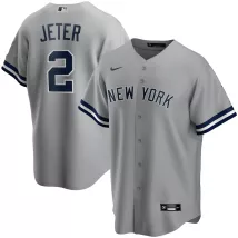 Men's New York Yankees Derek Jeter #2 Nike Gray Home 2020 Replica Jersey - thejerseys