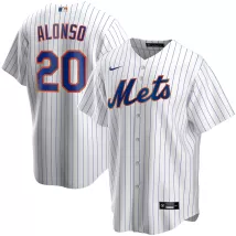 Men's New York Mets Pete Alonso #20 Nike White&Royal Home 2020 Replica Jersey - thejerseys