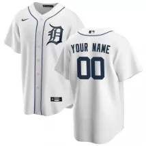 Men's Detroit Tigers Nike White Home 2020 Replica Custom Jersey - thejerseys