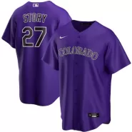Men's Colorado Rockies Trevor Story #27 Nike Purple 2020 Alternate Replica Jersey - thejerseys