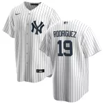 Men's New York Yankees Alex Rodriguez #19 Nike White Home 2020 Replica Jersey - thejerseys