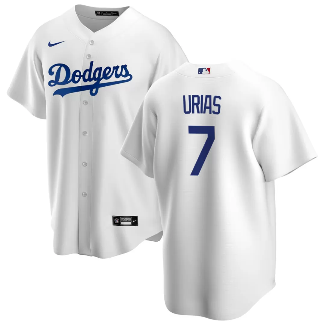 Men Los Angeles Dodgers Julio Urías 7 Home White Replica Jersey