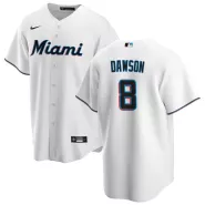 Men's Miami Marlins Andre Dawson #8 Nike White Home 2020 Replica Jersey - thejerseys