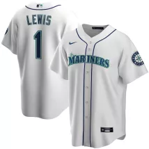 Men's Seattle Mariners Kyle Lewis #1 Nike White Home 2020 Replica Jersey - thejerseys