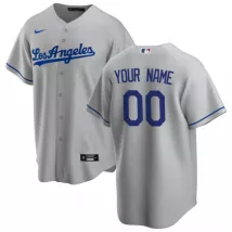 Men's Los Angeles Dodgers Nike Gray Road 2020 Replica Custom Jersey - thejerseys